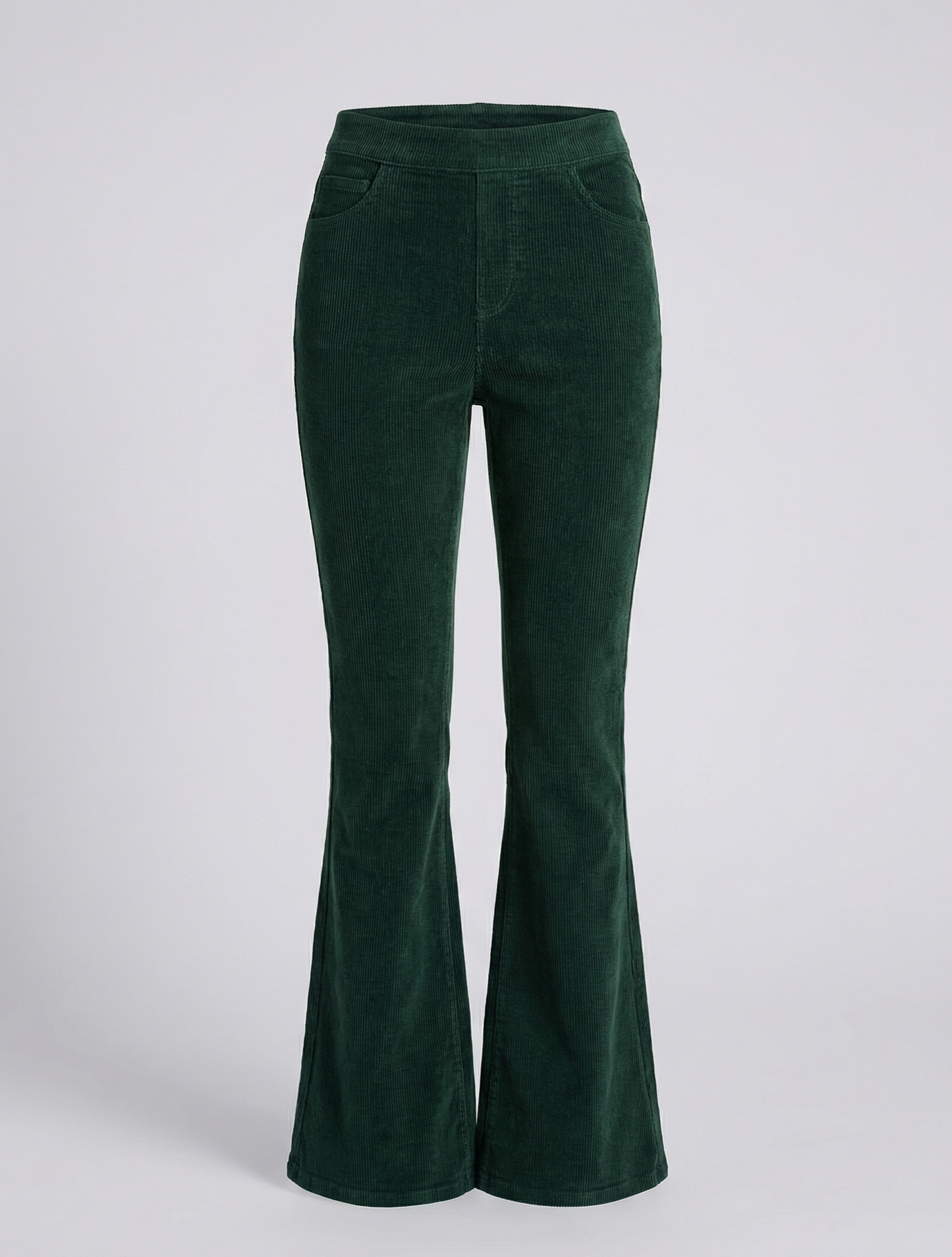 Veska | Cord Flared Byxor för Dam | Mjuk Passform och Elegant Silhuett