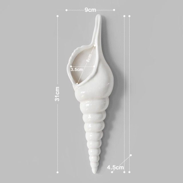 3D Conch Muralt Blomvas | Veska Foto Färg C
