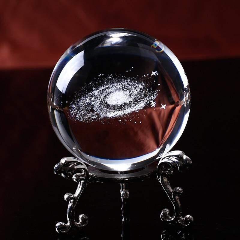 3D Galaxy Crystal Ball | Veska Med silverbas