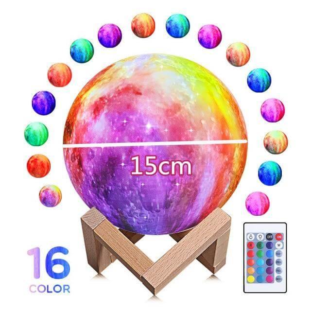 3D Måne Nattlampa | Veska 15CM 16color rosa