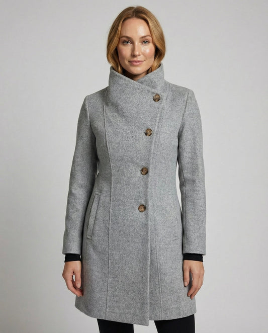 Veska | Elegant Vinterkappa för Dam | Lång Skärning och Värmande Komfort