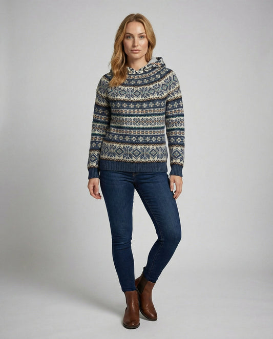 Veska | Norsk Stickad Tröja för Dam | Värmande Nordisk Design