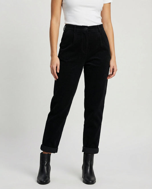 Veska | Kordbyxa för Dam | Elastisk Midja och Lös Passform