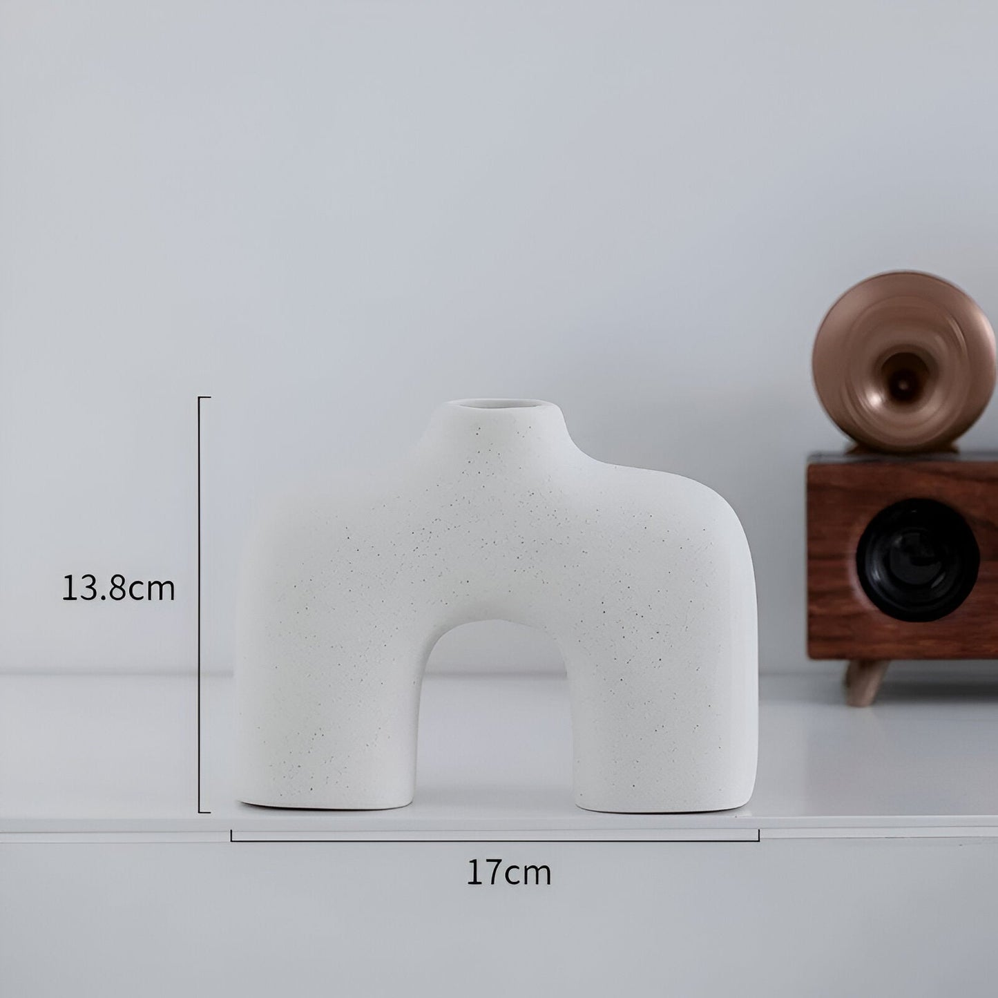 Abstrakt Hålig Vit Keramik Vasen | Veska Design D