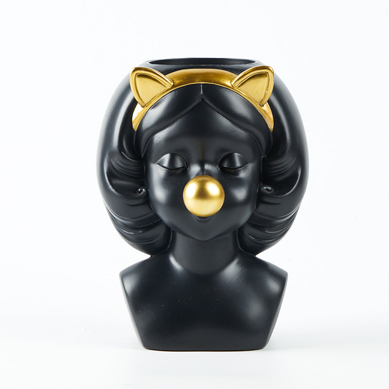 Artistic Portrait Vase | Veska Svart