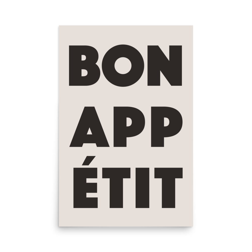 Bon Appetite - Black | Veska 24″×36″