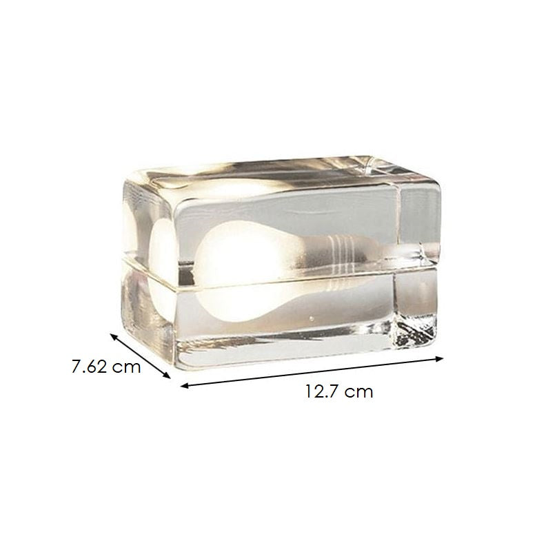 BrightCube – Minimalistisk Bordslampa med Transparent Glasruta | Veska
