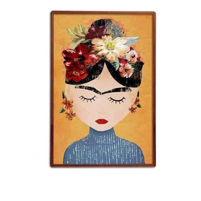 Cartoon Frida Väggkonst Canvas | Veska
