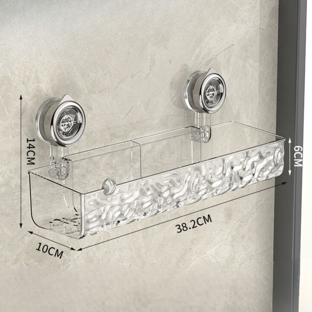 Corner Grip Suction Cup Shelf | Veska Rektangulär Hylla Transparent