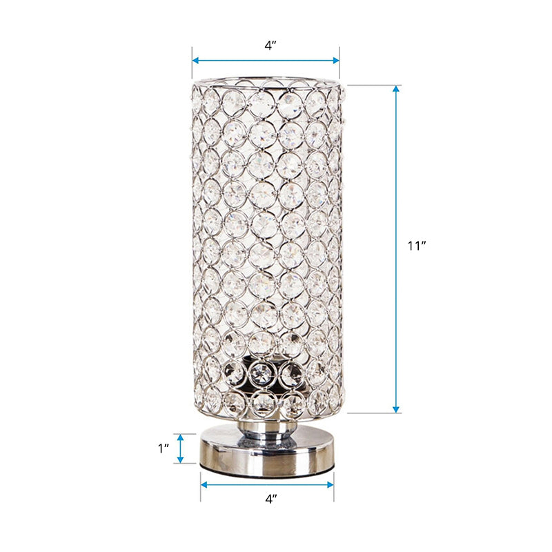 Crystal Table Lamp - Modern Night Light with Chrome Finish | Veska