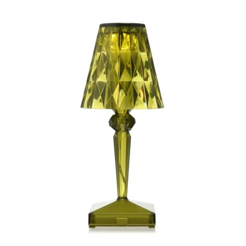 CrystalLuxe Bordslampa - Elegant Kristall Bordsljussättning Veska Grön