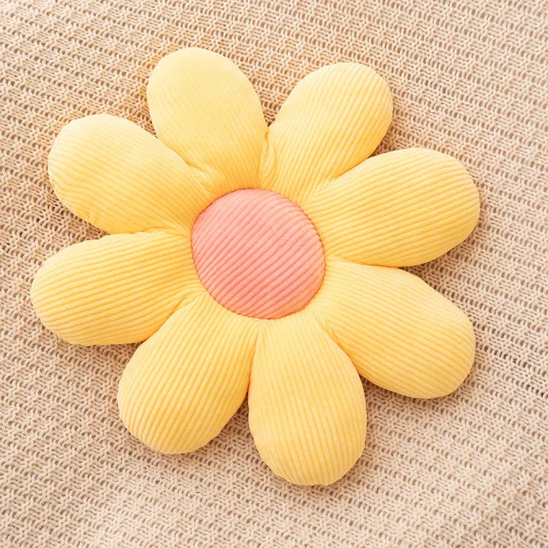Daisy Plush Kudde | Veska Gul med rosa mitt (8 blad)