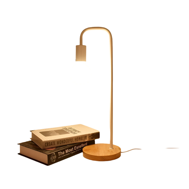 Elegant Metall Bordslampa Veska Vit