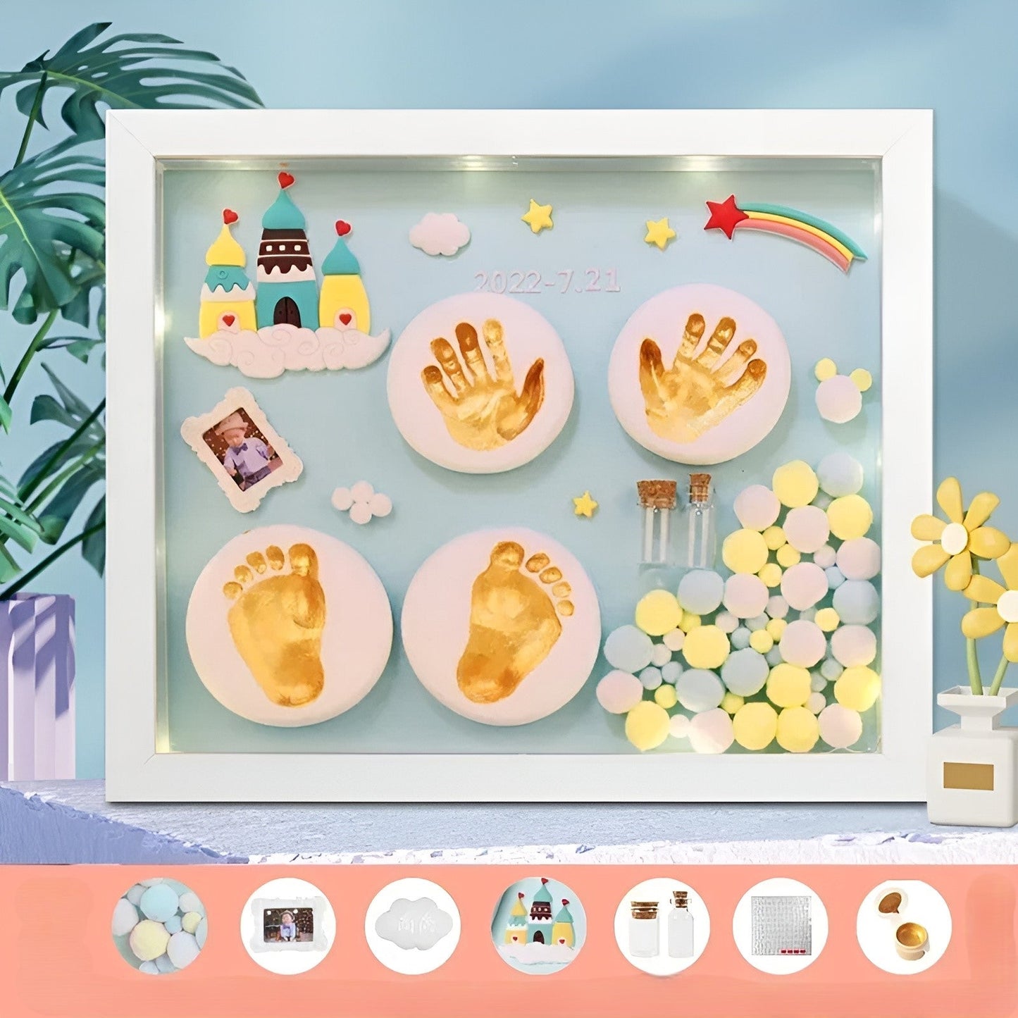 Forever Baby Story DIY Hand & Footprint Kit | Veska Ljusblå
