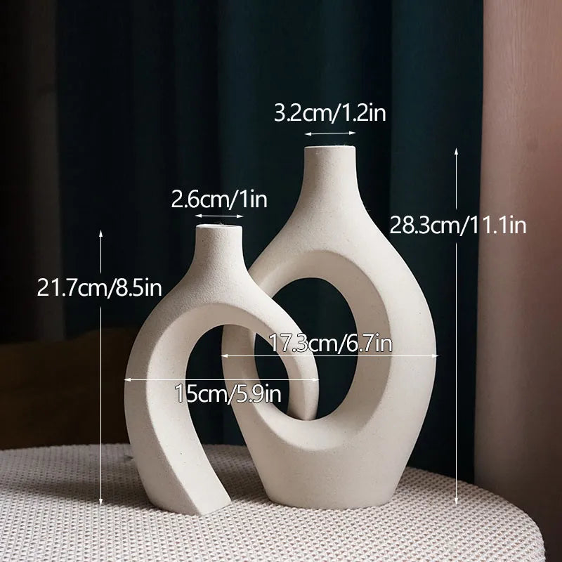 FormaLuxe Modern Minimalist Set of 2 Keramiska Vaser med Tidlös Elegans | Veska