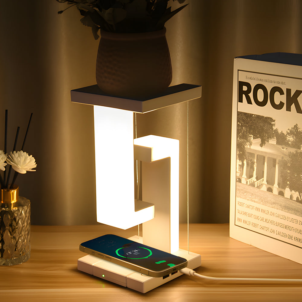 Framtida bordslampa med svävande teknologi | Veska Trådlös laddning