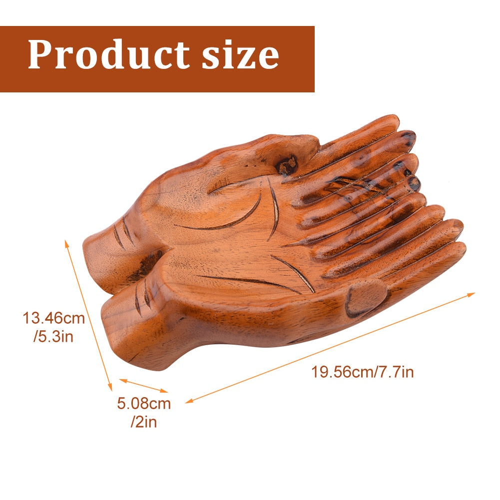 Ge Praying Wooden Carved Hands Candy Holder Heminredning | Veska