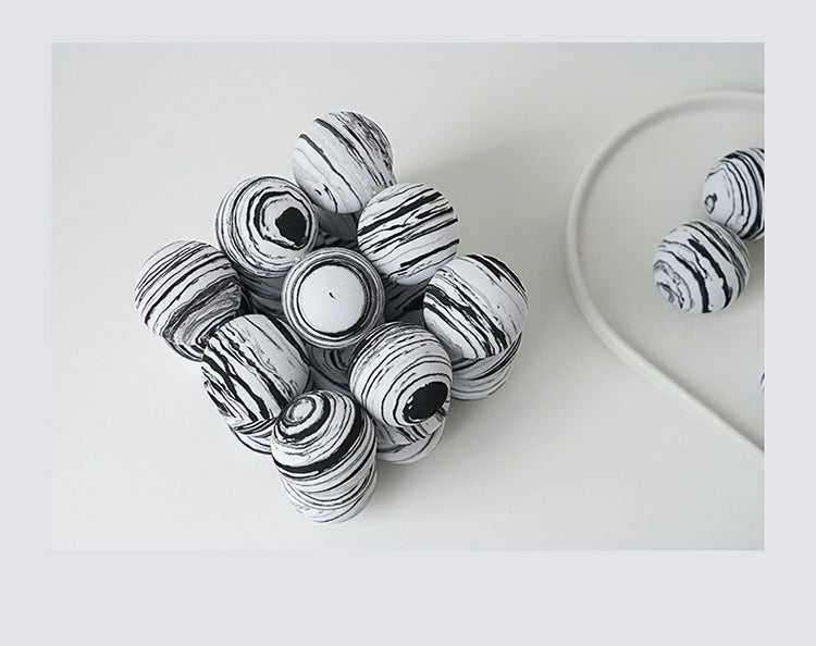 Geometrisk Boll Minimal Heminredning | Veska Cube svart vit