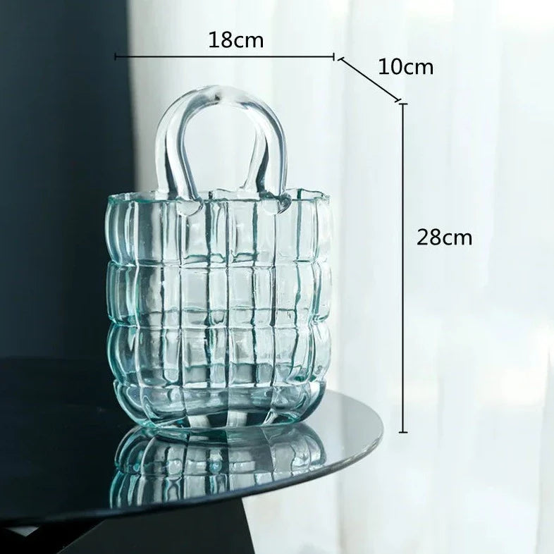 Glass Bag Vase | Veska Djupt Blå
