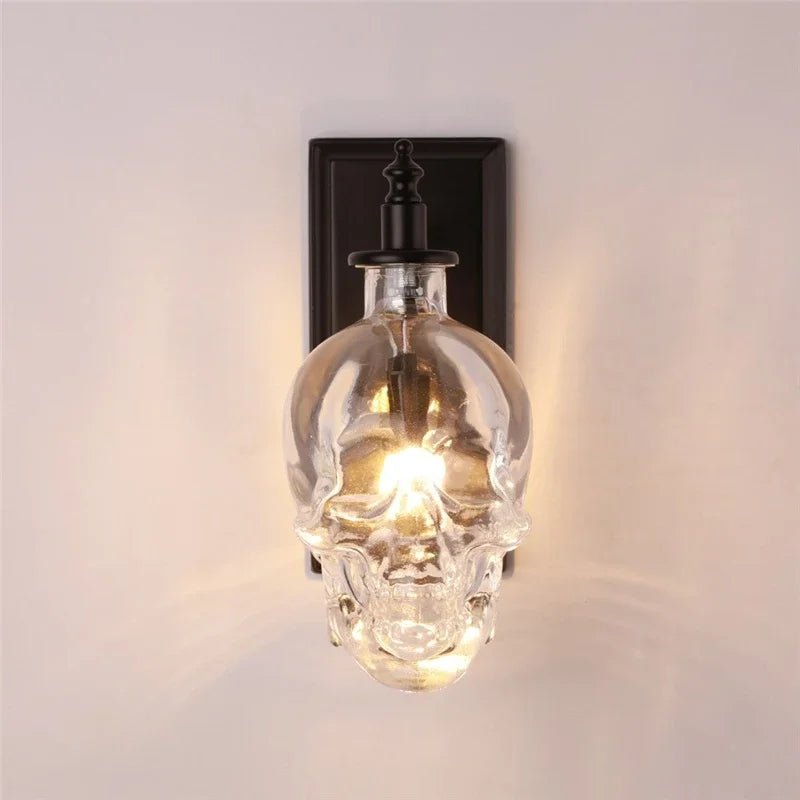 Gothic Skull Bottle Retro Vägglampa | Veska