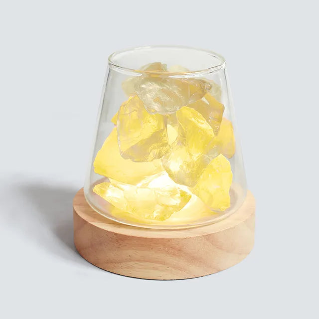 Himalaya Salt Lamp - Kristall Nattljus & Eterisk Oljediffusor | Veska Gul
