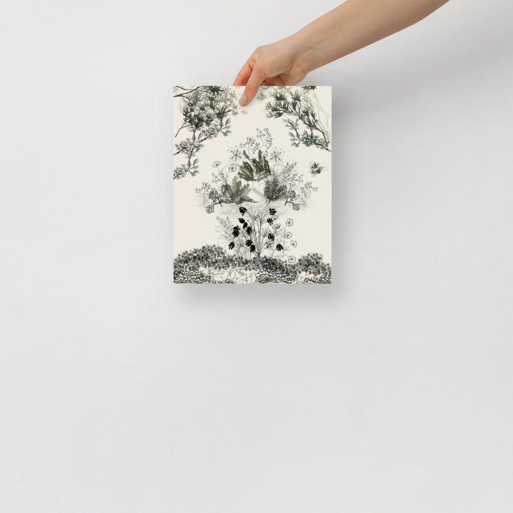 Japansk trädgårdsscen väggkonst | Veska 8×10