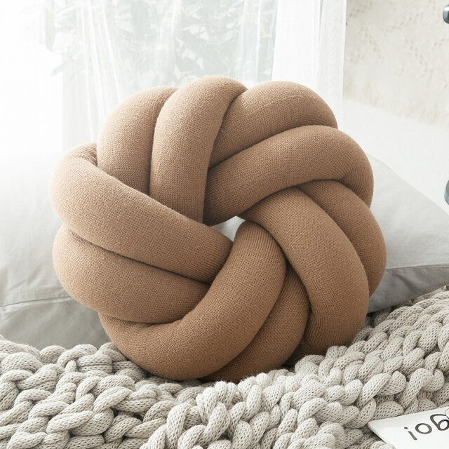 Knot Rund Kudde | Veska Brun 25-30cm