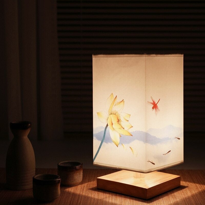 Kyomi Japansk-Skandinavisk Bordslampa – Minimalistisk Trä Accentljus | Veska Lotus