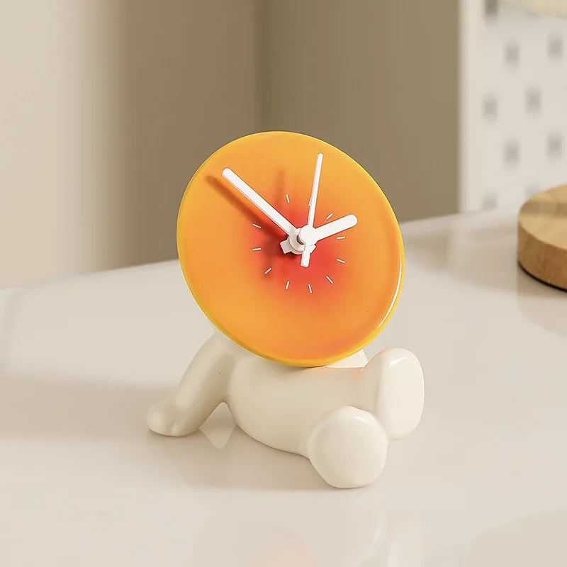Lat Man Tid Kreativ Skrivbordsklocka | Veska Lazy Man Clock