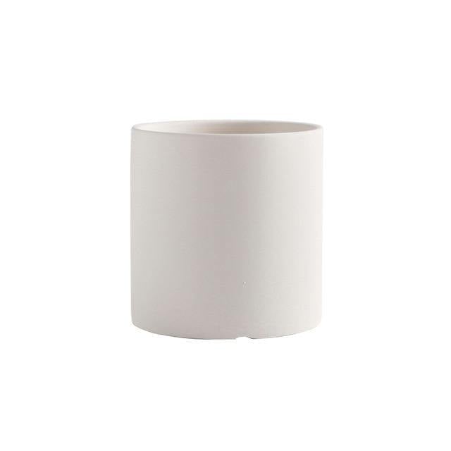 Livlig traditionell rund keramik kruka planterare | Veska Beige 8cm Ingen bricka