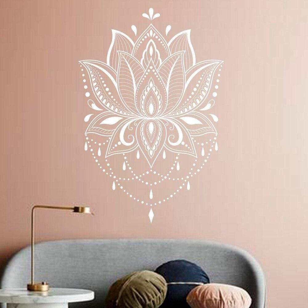 Lotus Mandala Väggdekal | Veska Vit