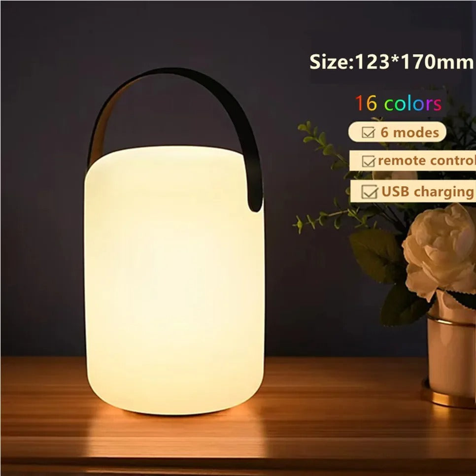 LuminaFusion Lampa – Bärbar Vattentät Sladdlös Bordslampa med Fjärrkontroll | Veska D