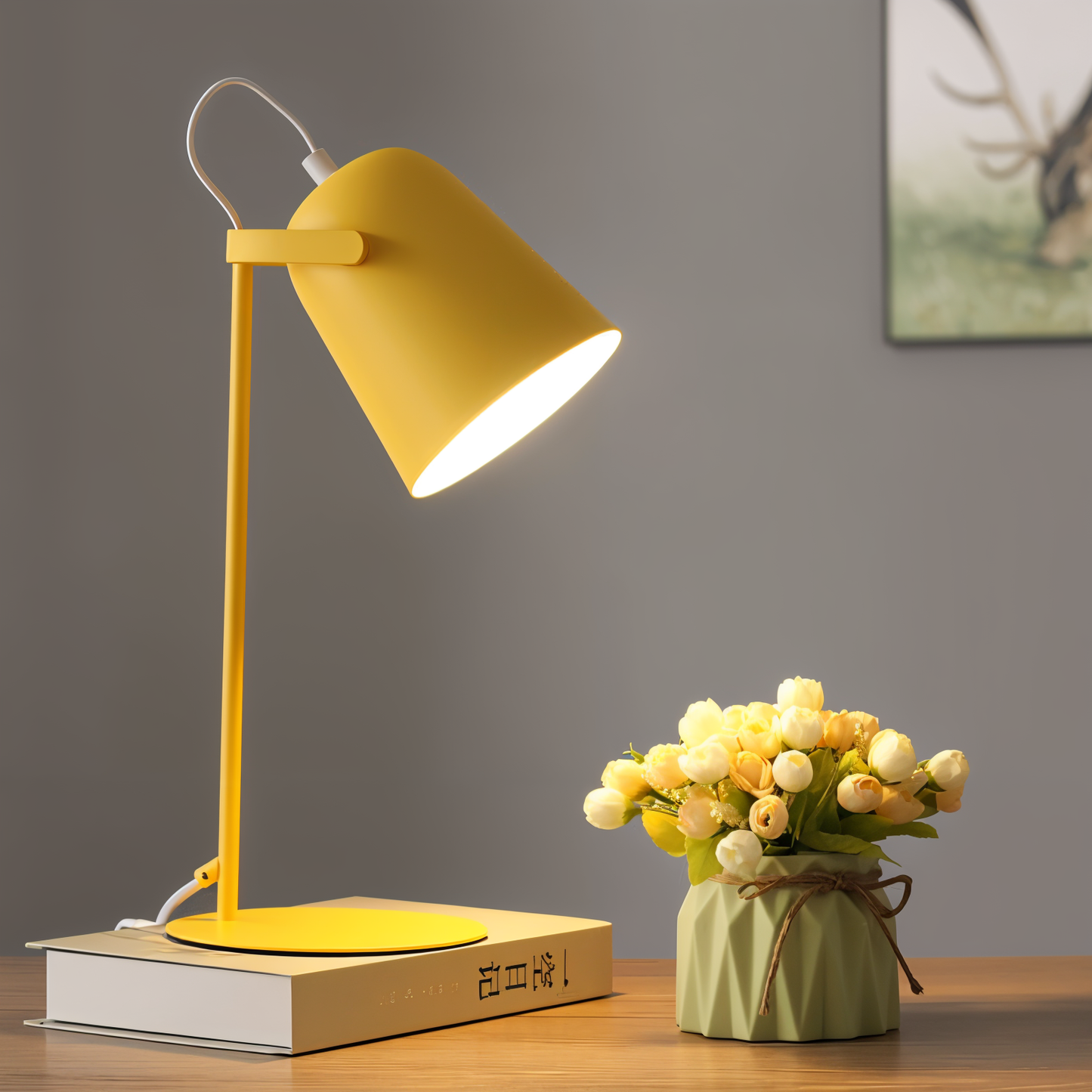 Macaron Bordsbelysning - Nordisk Gul Skrivbordslampa - Justerbar Lampa | Veska Gul
