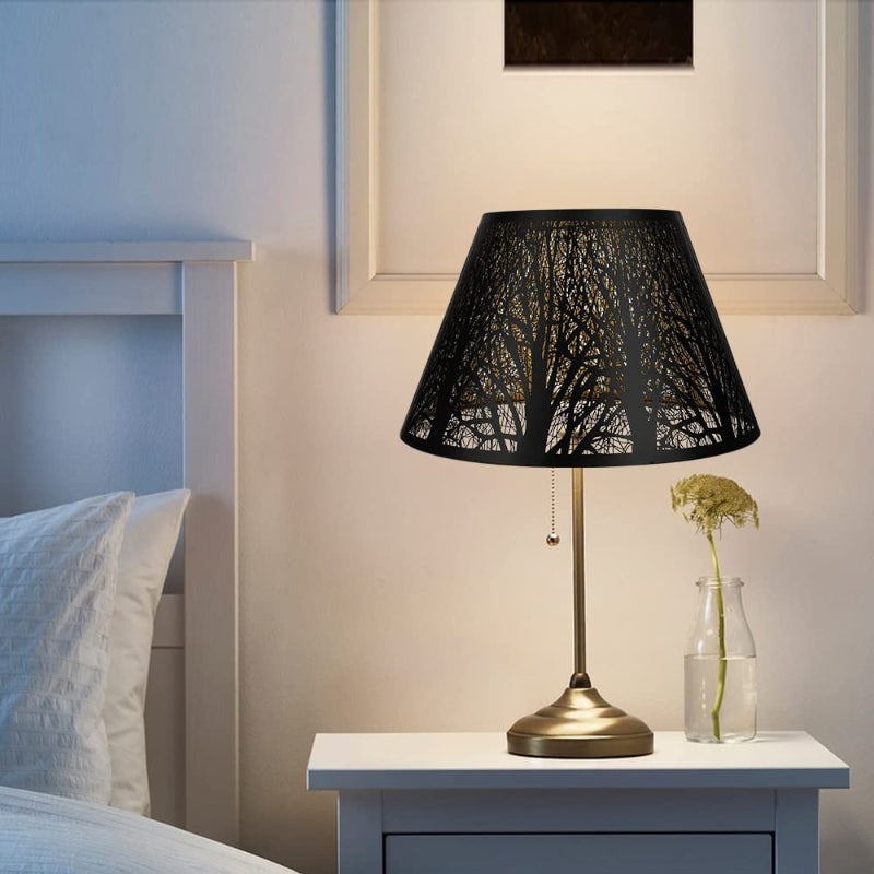 Medium lampskärm, fat tyg lampskärm för bordslampa och golvlampa, 7x13x7.8 tum, naturligt ventilerad linne, handgjord, spindel (vit) | Veska