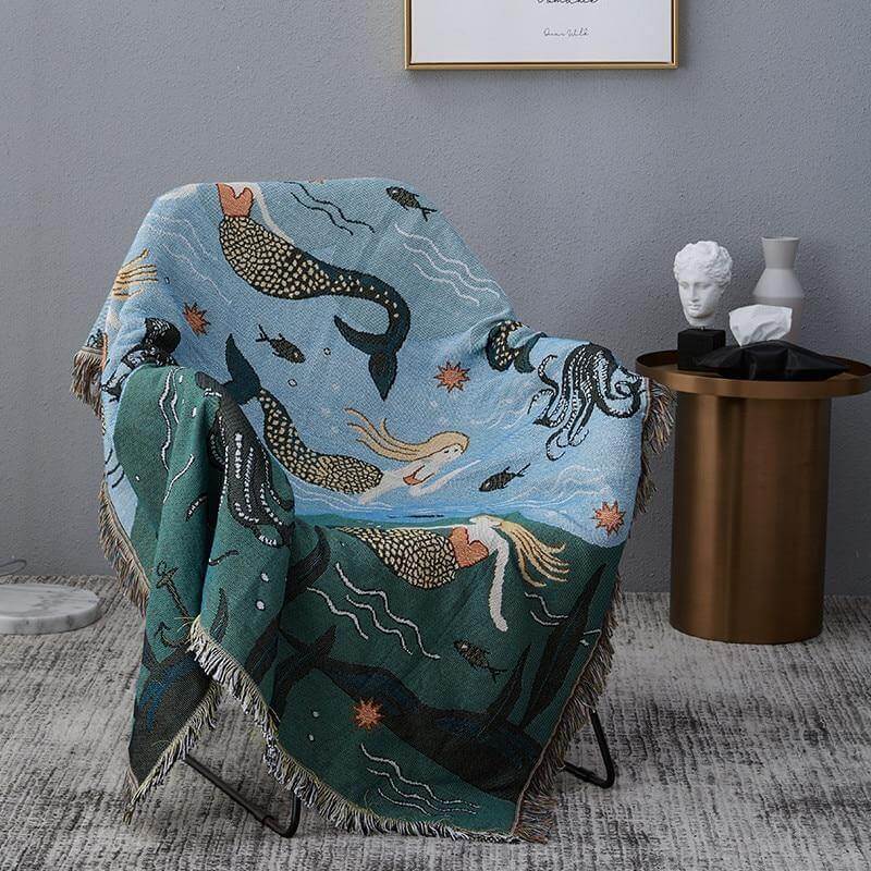 Mermaid Stickad Nordisk Filt | Veska