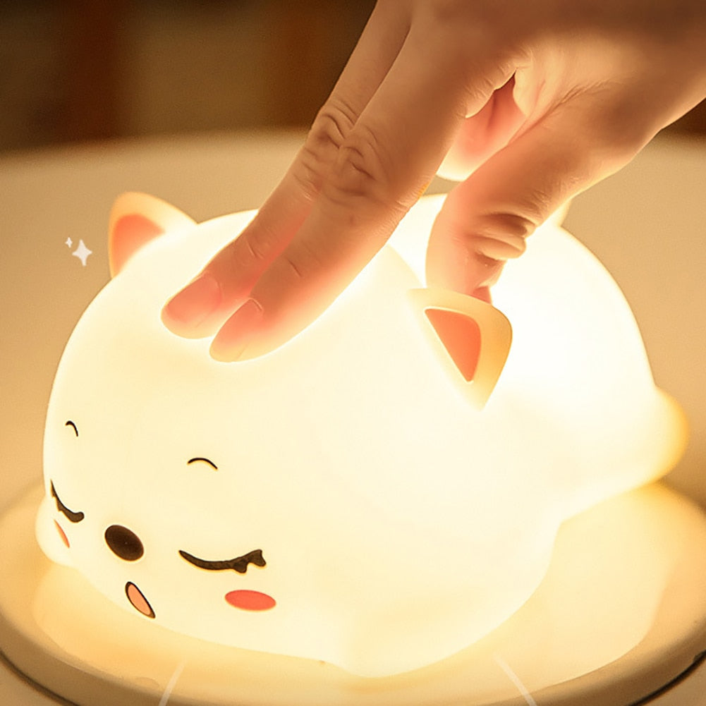 Mini Katt LED Touch Sensor Nattlampa | Veska Touch Tap(ingen fjärrkontroll)