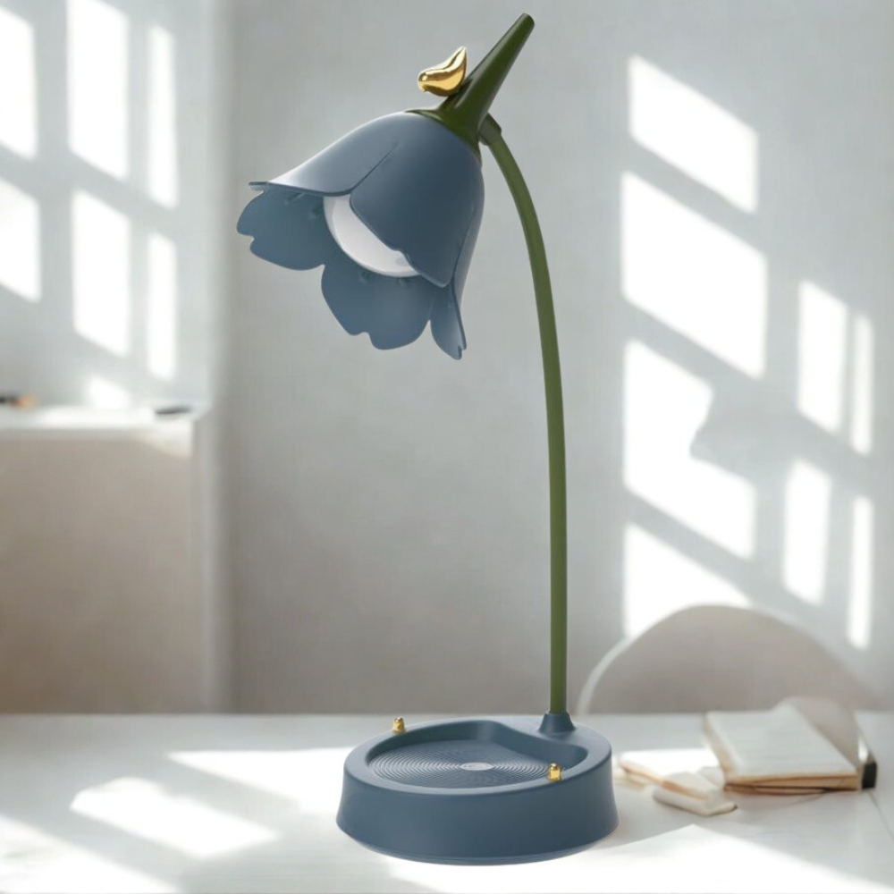 Modern Blomma LED Bordslampa ABS Plast | Veska Blå