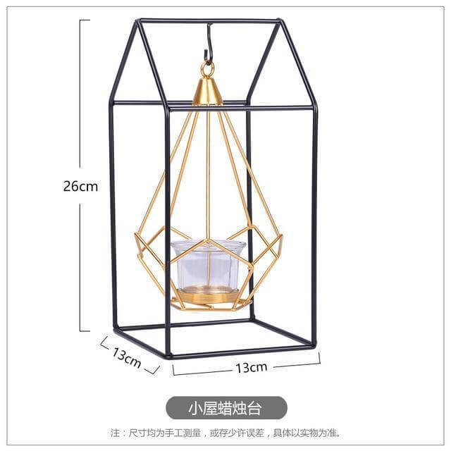 Nordic Gold Geometrisk Metall Candle Holder | Veska E