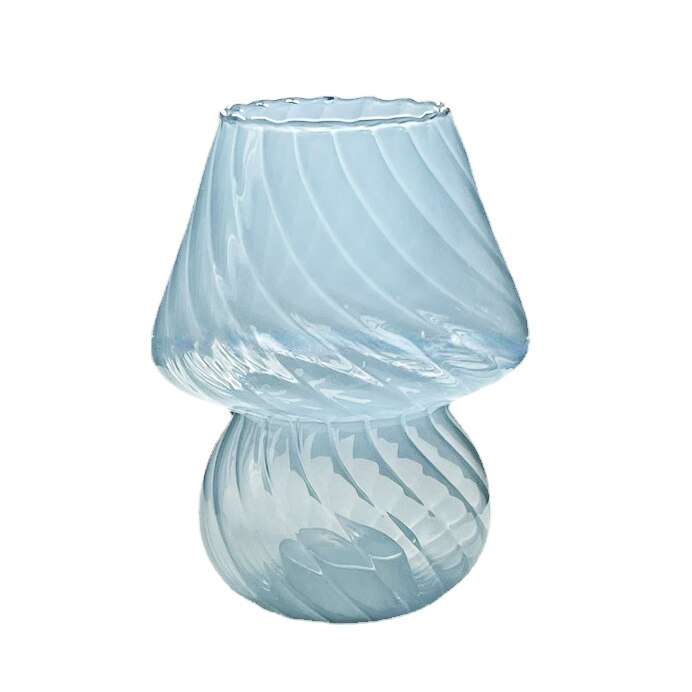 Nordic Randig Glasvas | Veska Ljusblå