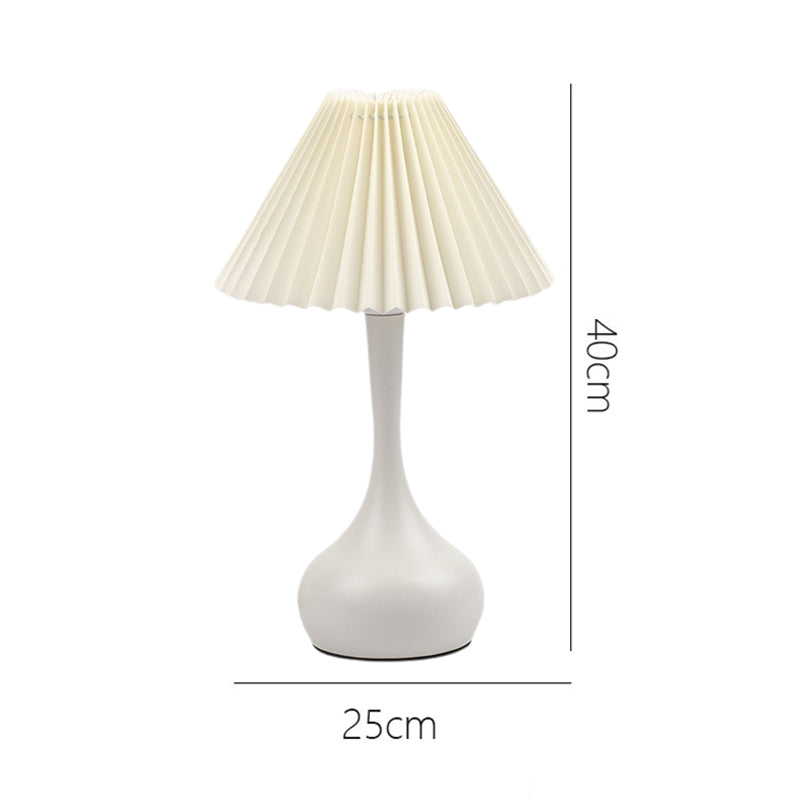 Nordisk Fällbar Lampa med LED-ljus – Modern Dekorativ Bordslampa för Vardagsrum & Sovrum | Veska Vit Stor