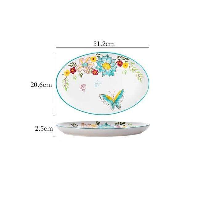 Nordisk stil blommiga tallrikar set | Veska H