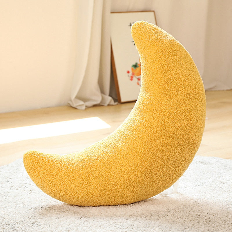 Plush Kuddar - Donut, Glob, Båge och Knut | Veska Gul måne 60cm
