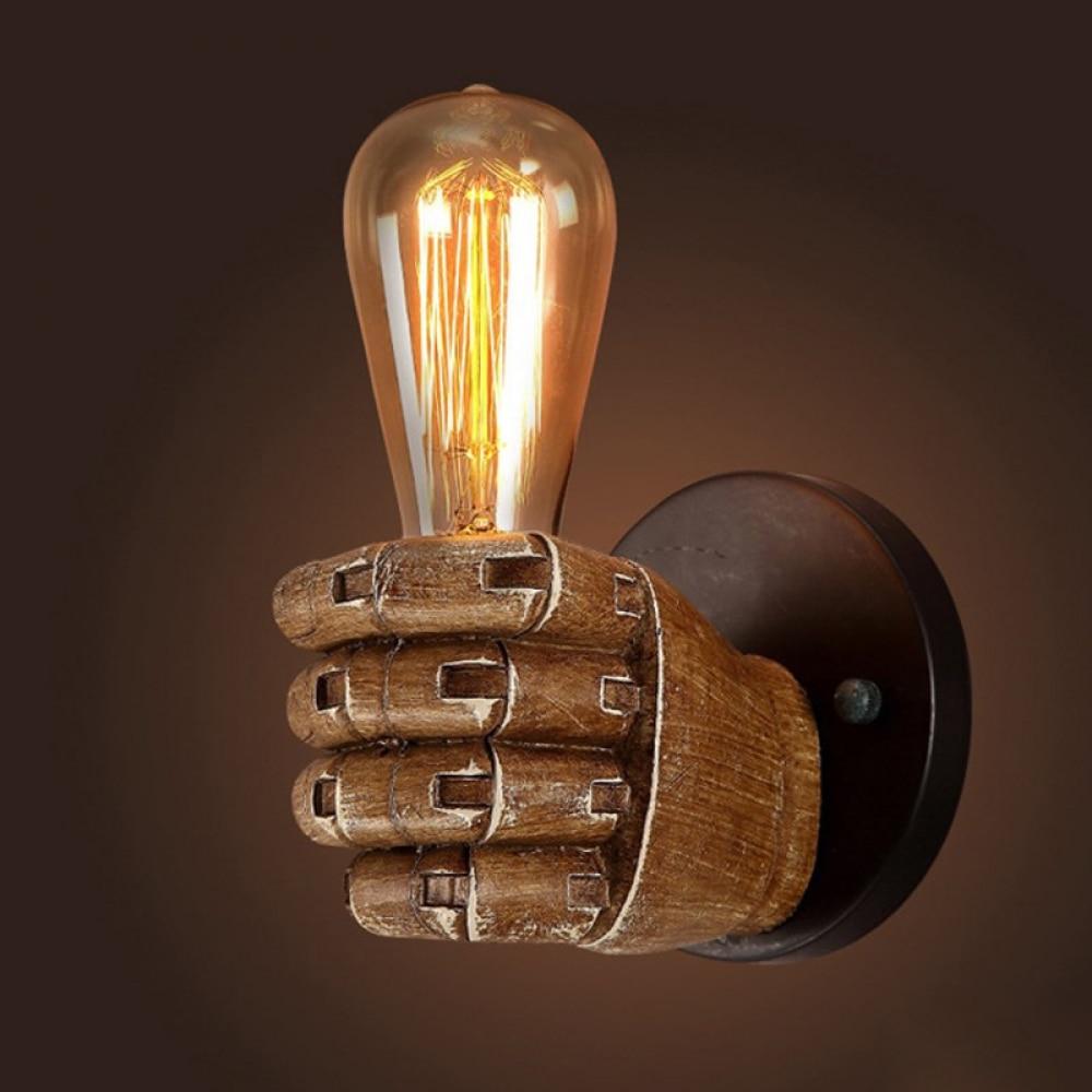 Retro kreativ vägglampa | Veska Brun Höger hand