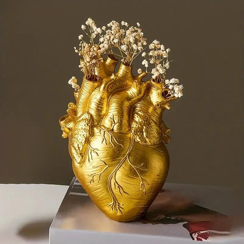 Royelux Kreativ Hjärta-formad Konst Vas | Veska Guld