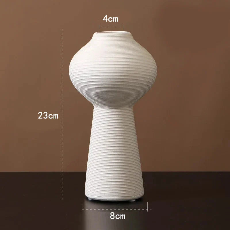 Royelux Minimalist Zen Keramisk Vas Svart-vit Harmoni | Veska Vit E