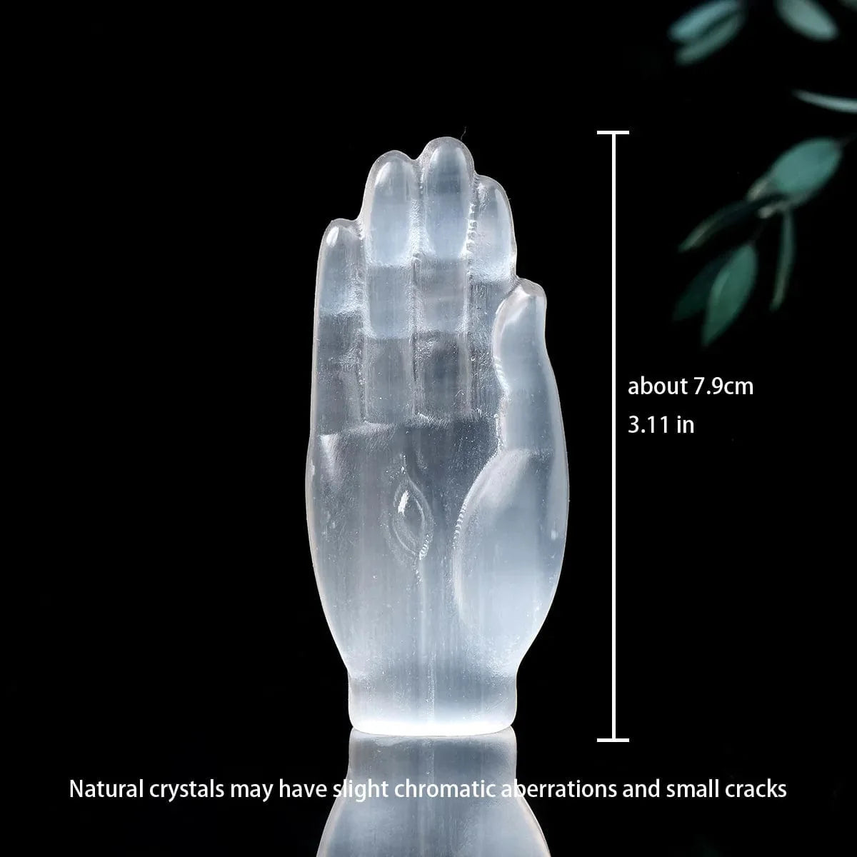 Selenit Hamsa Hand Crystal Carving | Veska