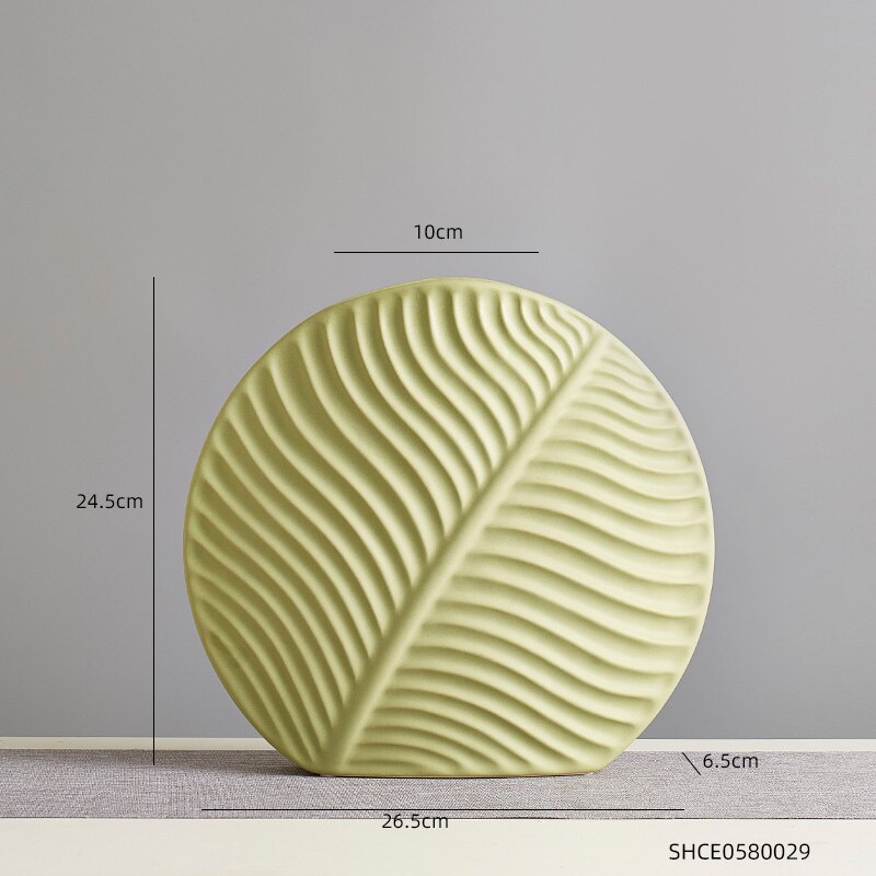 Skandinavisk handgjord keramikkvas för Veskaomsterarrangemang | Veska Ljusgrön 31x34cm