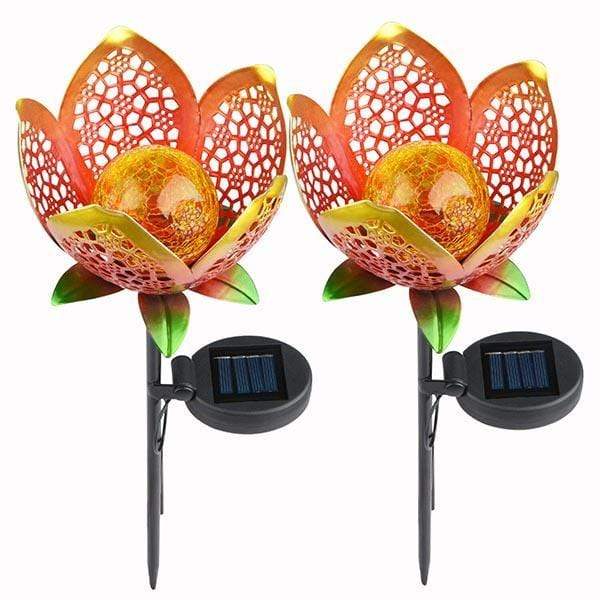 Solar Flower Crackle Garden Light | Veska