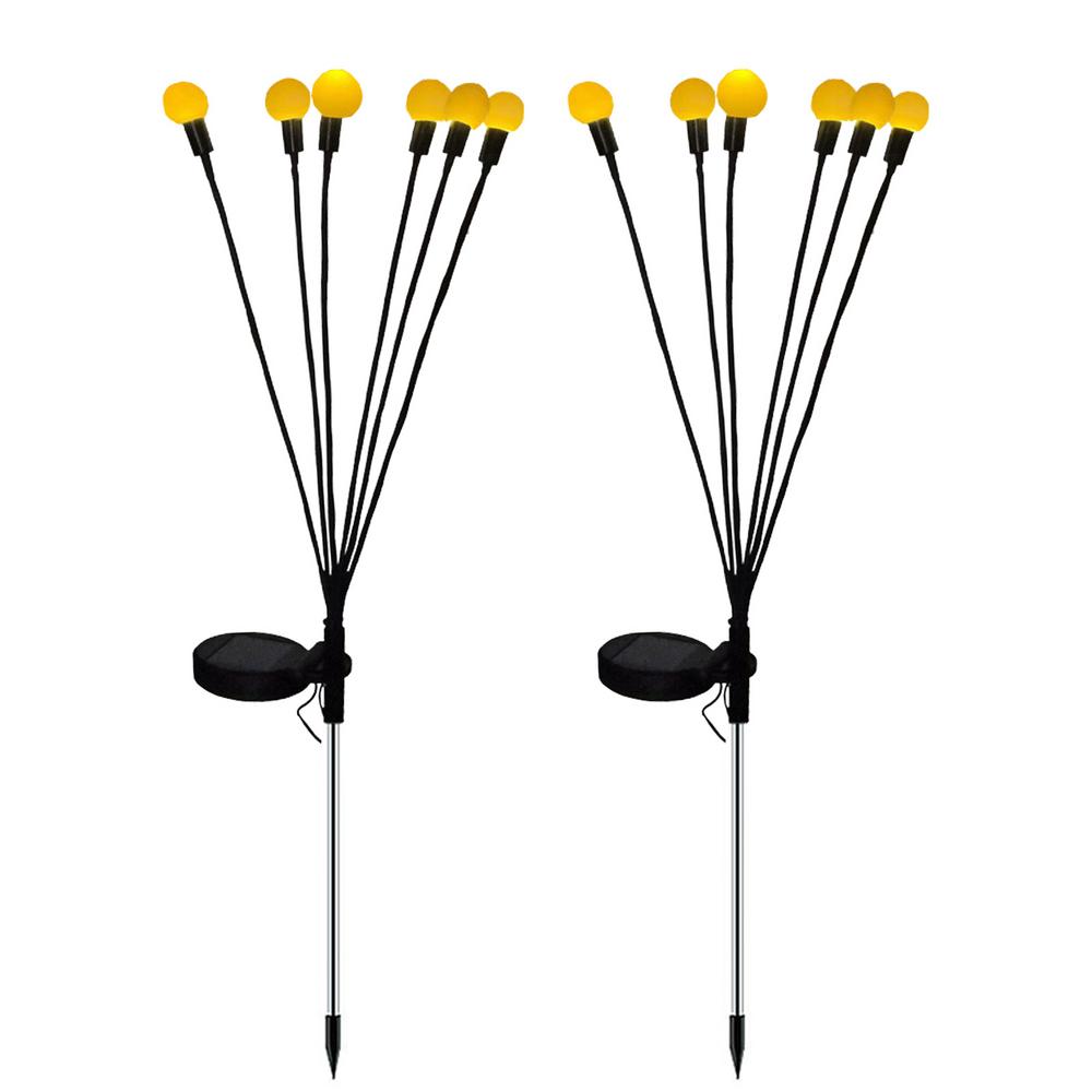 Solar Reed Vattentåliga Fiber Patiolampor | Veska 2st Firefly Varm