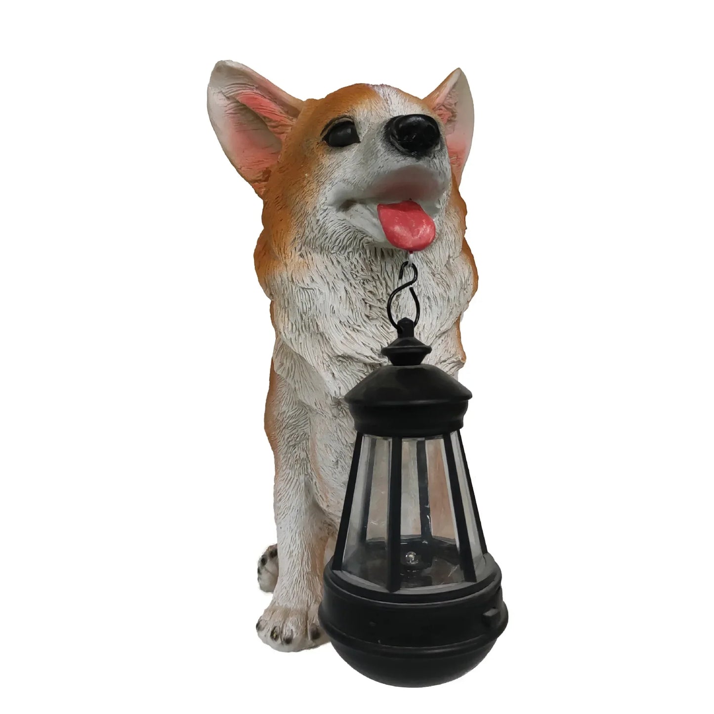 Solenergidriven utomhusharresin hundstaty lampa | Veska Corgi